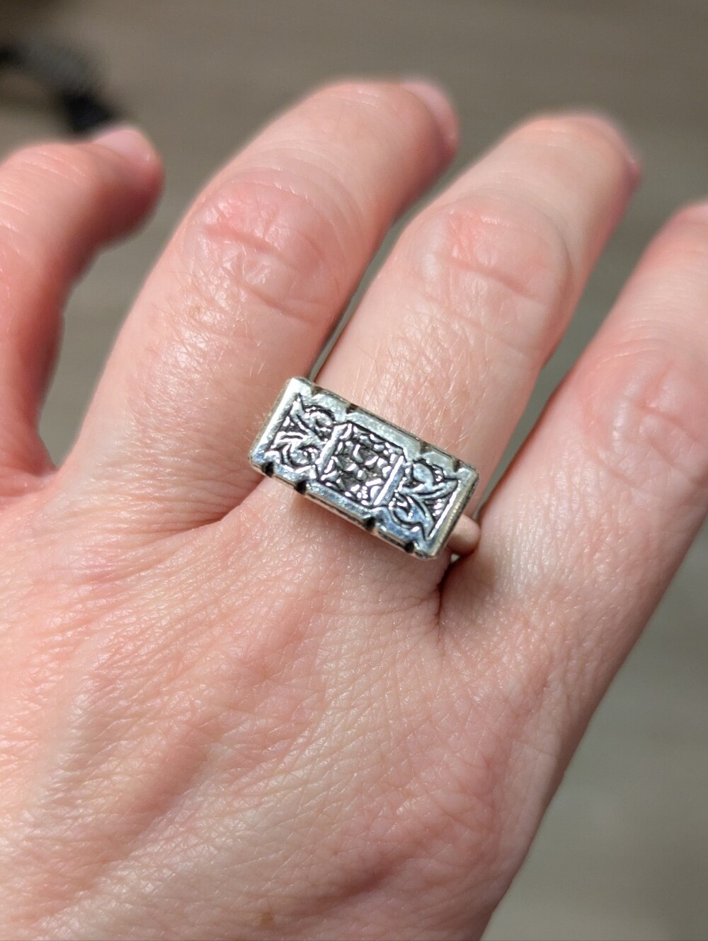 Tunisian Sterling Silver Statement Ring - Unique Artisan-made North Africa